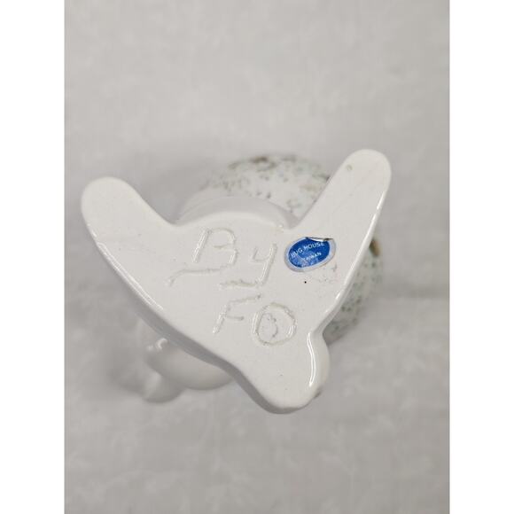 Vintage Mid Century Hand Painted Porcelain Bunny Holding Egg Easter Spring Art - Picture 6 of 10